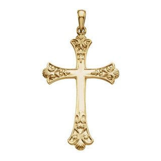 14K Yellow Cross Pendant