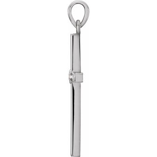Platinum .02 CT Natural Diamond Cross Pendant