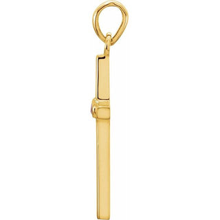 14K Yellow Natural Ruby Cross Pendant
