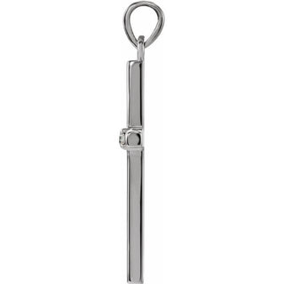 Platinum .02 CT Natural Diamond Cross Pendant