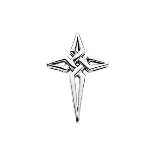14K White Cross Pendant