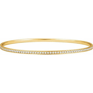 14K Yellow 1 1/2 CTW Natural Diamond 7" Bangle Bracelet 