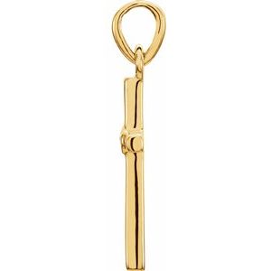 14K Yellow .01 CT Natural Diamond Cross Pendant