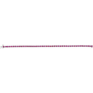 14K White Lab-Grown Ruby Line 7" Bracelet