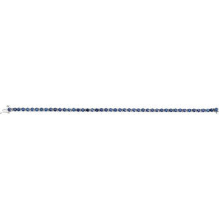 Platinum Natural Blue Sapphire Line 7" Bracelet