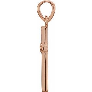 14K Rose .01 CT Natural Diamond Cross Pendant