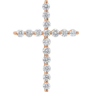 14K Rose 1/5 CTW Lab-Grown Diamond Cross Pendant