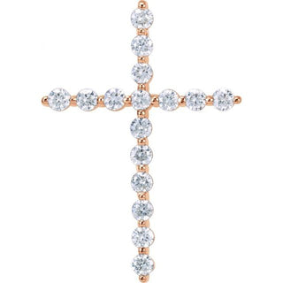 14K Rose 1/3 CTW Lab-Grown Diamond Cross Pendant