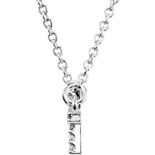 Sterling Silver .07 CTW Natural Diamond Sideways Cross 16-18" Necklace