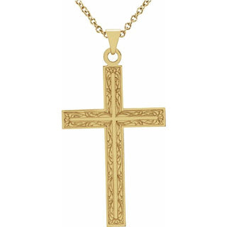 14K Yellow 22x14 mm Cross 18" Necklace
