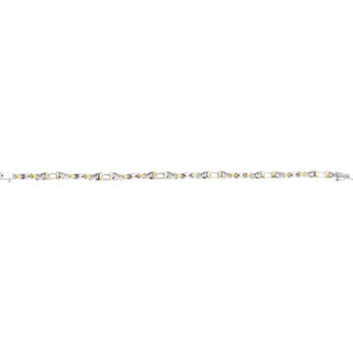 14K White/Yellow 6x4 mm Oval 1/10 CTW Natural Diamond Semi-Set 7 1/2" Bracelet