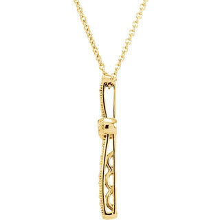 14K Yellow .05 CTW Natural Diamond Cross 18" Necklace