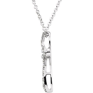 14K White 1/10 CTW Natural Diamond Cross 18" Necklace

