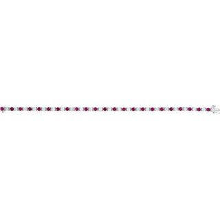 Platinum Natural Ruby & 2 1/3 CTW Natural Diamond Line 7" Bracelet