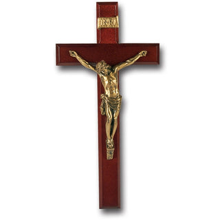 12" Dark Cherry Cross With Museum Gold Corpus