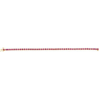 14K Yellow Lab-Grown Ruby Line 7" Bracelet