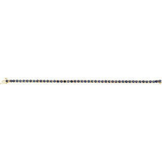 14K Yellow Lab-Grown Blue Sapphire Line 7" Bracelet
