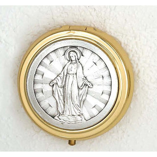 Silver Plated Pyx with Our Lady of the Miraculous Medal
