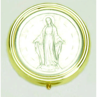 Silver Plated Pyx with Our Lady of the Miraculous Medal