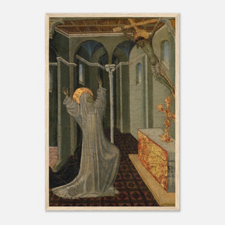 Kneeling Saint Before the Crucifix Framed Print - view 9