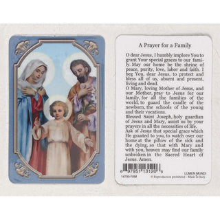 Bulk Daily Inspiration Plastic Prayer Card - Holy Family