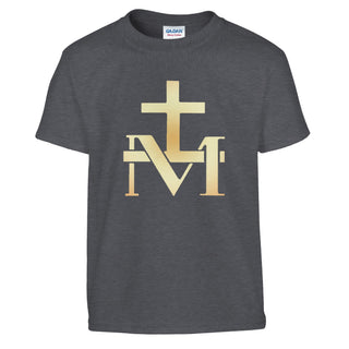 Gold Marian Cross Monogram Kids T-Shirt - view 7