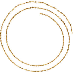 16-inch Diamond Cut Rope Chain with Lobster Clasp - 14K Yellow Gold