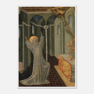Kneeling Saint Before the Crucifix Framed Print - view 7
