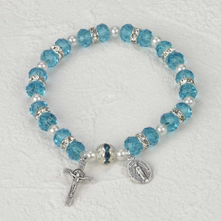 Italian Crystal Bracelet- Aqua