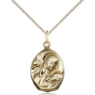 14kt Gold Madonna & Child Medal