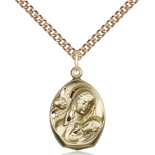 14kt Gold Madonna & Child Medal