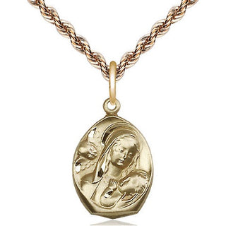 14kt Gold Madonna & Child Medal