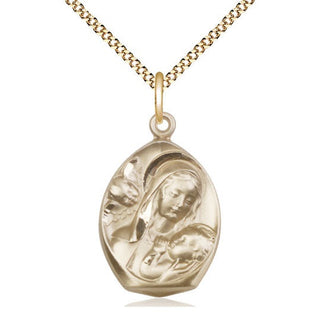 14kt Gold Filled Madonna & Child Medal Catholic Jewelry