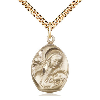 14kt Gold Filled Madonna & Child Medal Catholic Jewelry