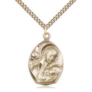 14kt Gold Filled Madonna & Child Medal Catholic Jewelry