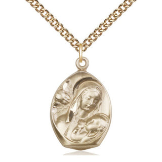 14kt Gold Filled Madonna & Child Medal Catholic Jewelry