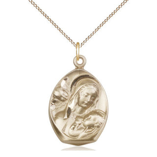 14kt Gold Madonna & Child Medal