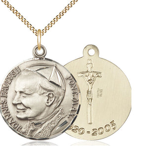 14kt Gold Filled Saint John Paul II Medal Catholic Jewelry