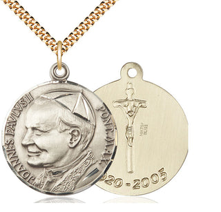 14kt Gold Filled Saint John Paul II Medal Catholic Jewelry