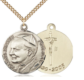 14kt Gold Filled Saint John Paul II Medal Catholic Jewelry