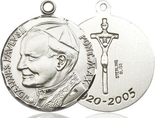 Sterling Silver Saint John Paul II Medal Catholic Jewelry