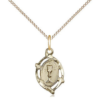14kt Gold Filled Communion Medal Religious and Catholic Jewelry