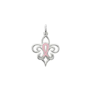Sterling Silver 21.3X16.8 MM Pink Pourri Charm/Pendant