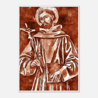 Sepia Franciscan Saint with Crucifix Framed Print - view 10