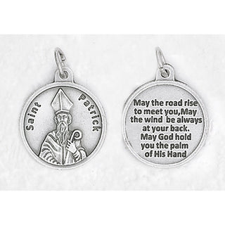 Bulk Saint Patrick Silver Tone Round Medal