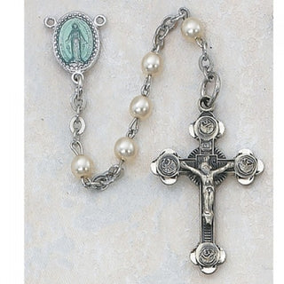 Sterling Silver Imm Pearl Rosary Boxed