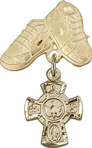 14kt Gold Filled Baby Boots 5-Way Baby Badge