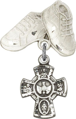 Sterling Silver Baby Boots 5-Way Baby Badge