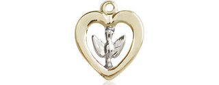 Two-Tone SS/GF Holy Spirit Medal Religious and Catholic Jewelry