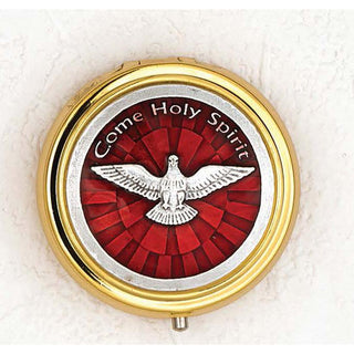 Red Enamel with Gold Plated and Silver Holy Spirit Pyx